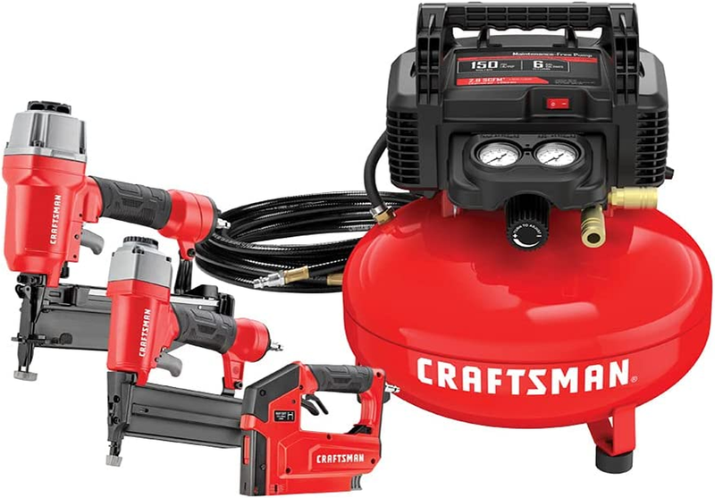 Combo Kit, 6 Gallon, Pancake, 3 Tools Brad, Finish Nailer Stapler