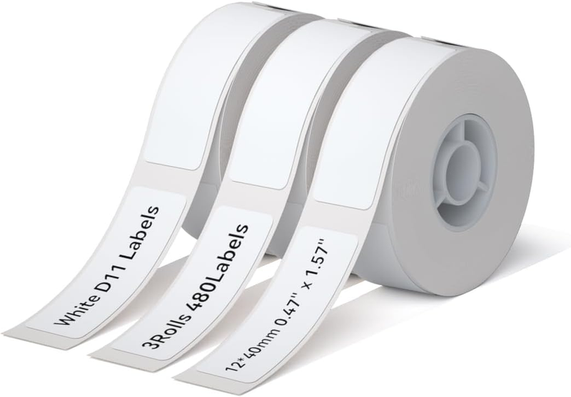 NIIMBOT 3 Rolls Set Labels Compatible for D110/D11/D101 Label Printer, 0.47" X 1