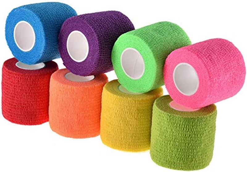 B&S FEEL Self-Adhesive Elastic Wrap Bandage Tape(2 Inches X 5 Yards, Pack of 12)