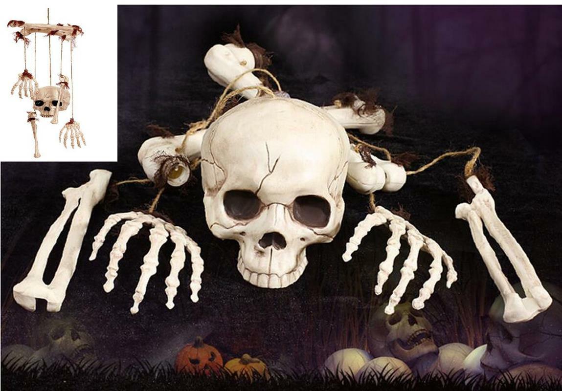 Mobile Skeleton Halloween Big Hanging Skull Skeleton Bones House