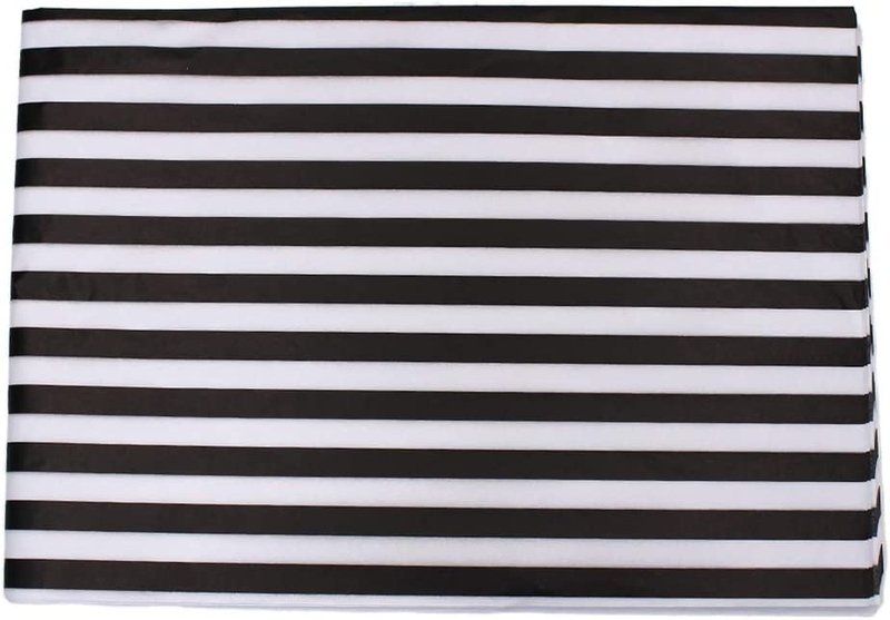 Stripes Tissue Paper Stripes Wrapping Paper, Black and White, 28 Inch