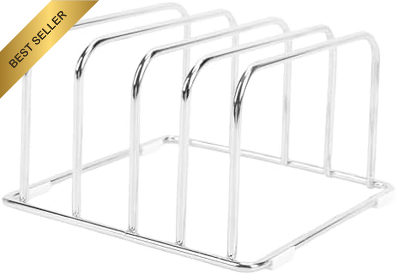 Cutting Board Organizer, Stainless Steel Chopping Board Holder 4 Slots for Kitch