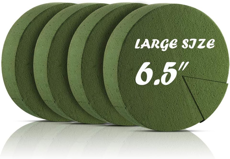 Floral Foam, 6.5'' Large Dry & Wet Floral Foam Bricks round for Artificial Flowe
