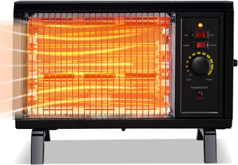 ETL Portable Radiant Heater, 1250W/1500W Space Heater for In