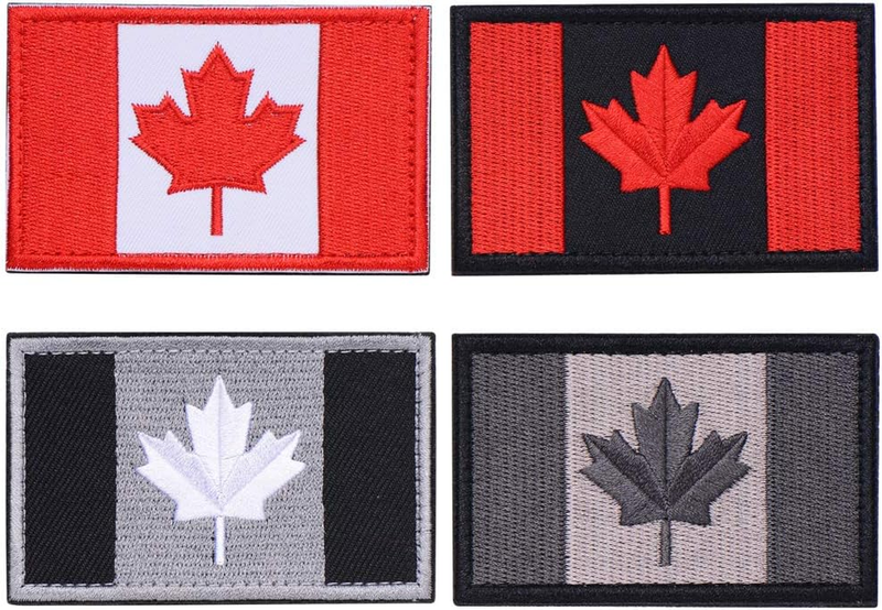 4 Pieces Canada Flag Patches, Tactical Tags Morale National Emblem Patch for Tra