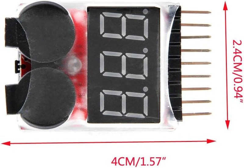 Rc 1-8S Lipo Battery Tester Monitor Low Voltage Buzzer Alarm Voltage Checker wit