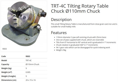 chuck with tilting index table