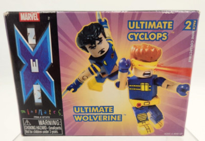 Cyclops & Wolverine Marvel Minimates 2 Pack Set NIB 2004 Toyfare Exclusive