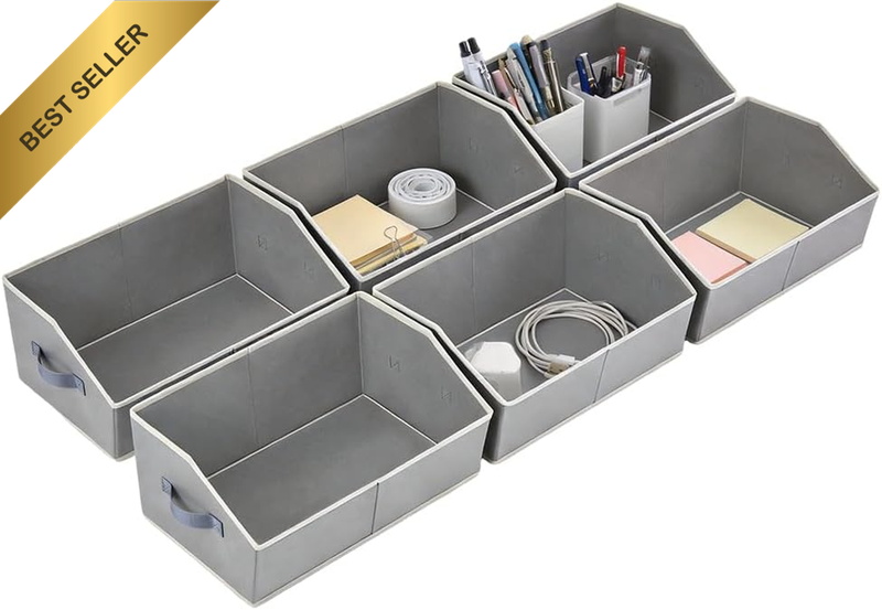 6 Pack Large Fabric Storage Bins, Closet Baskets for Shelves