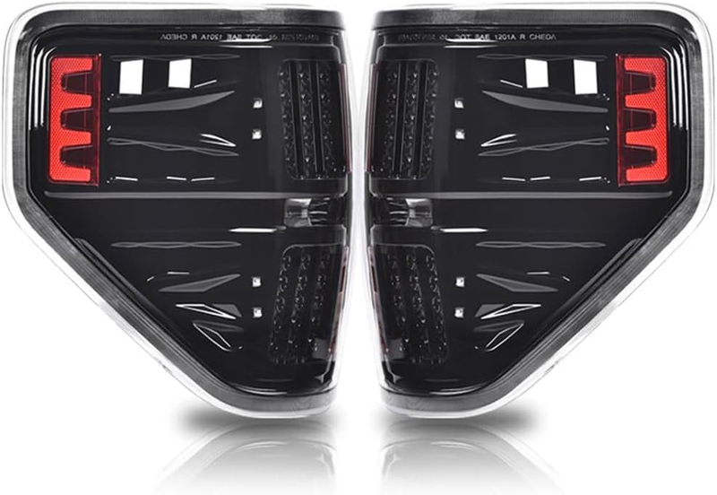 LED Black Housing Clear Lens Left & Right Taillights for 2009-2014 Ford F-150
