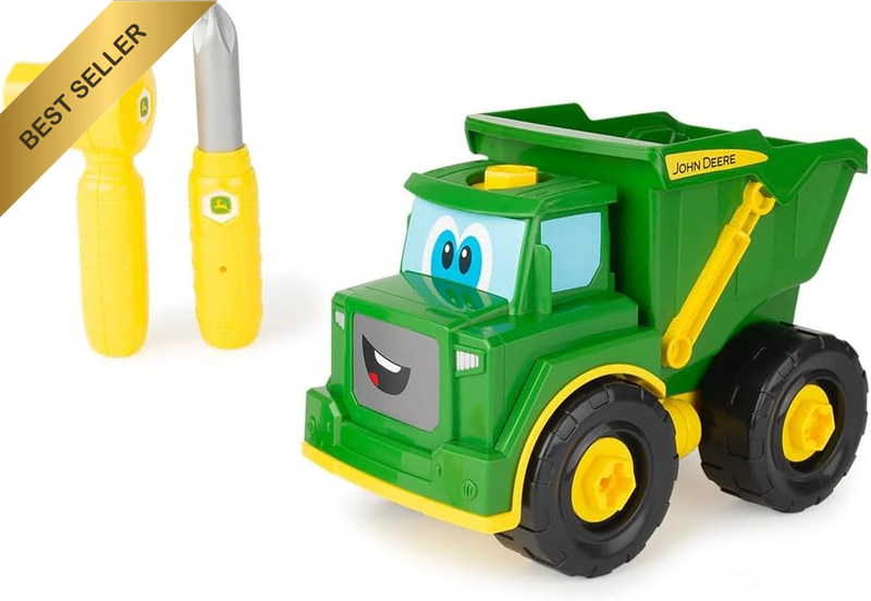 Tomy Build-A-Buddy Green Dump Truck Toy Take Apart Drill STEM 18M+