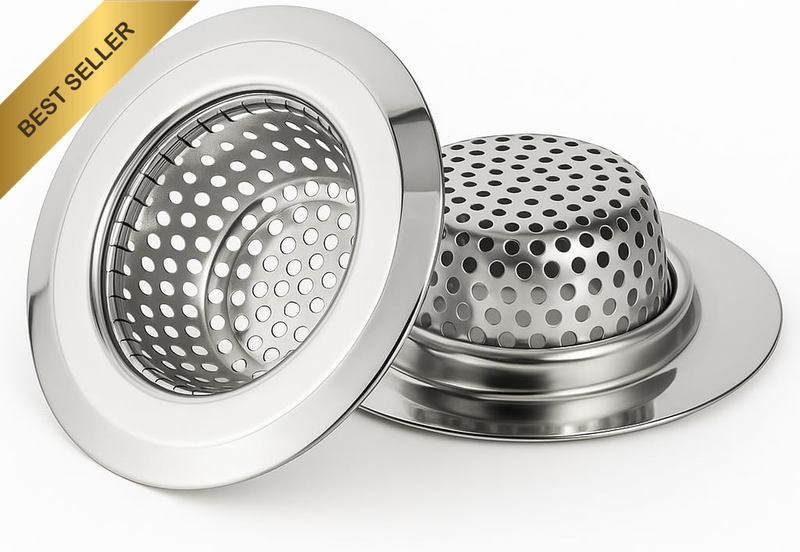 2 Pack Kitchen Sink Strainer - 11.3Cm Wide Rim Stainless Steel Drain Catcher - F
