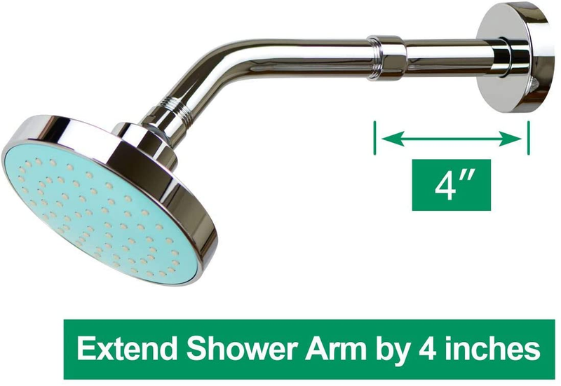 Purelux Shower Arm Extension, Shower Head Extender 4 Inches, Brushed Nickel Fini