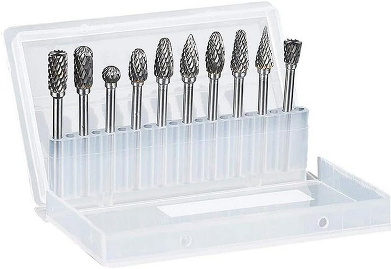 10X Tungsten Steel Solid Carbide Rotary Burrs Bit Accessories Tool, Multi-Purpos