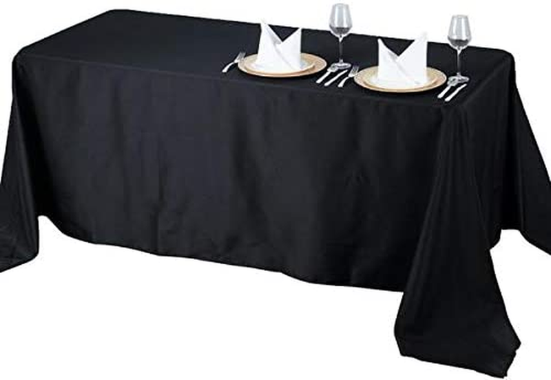 Balsacircle 10 Pcs 90X132-Inch Black Rectangle Polyester Tab