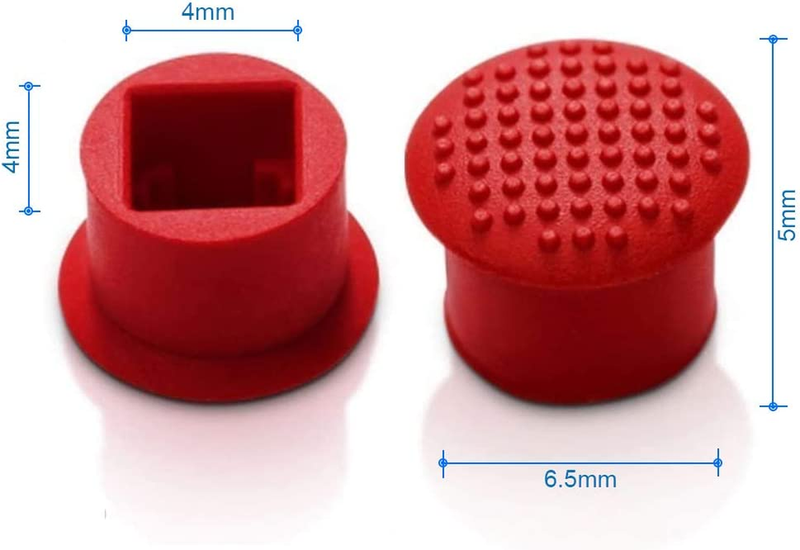 5 PCS Rubber Trackpoint Keyboard Mouse Red Cap with Soft Dome and Rim Laptop Poi