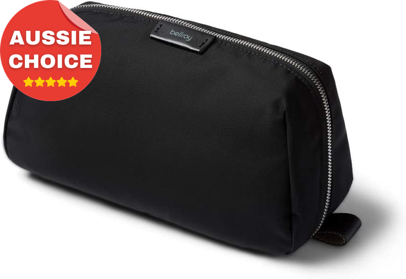 Black Dopp Bag Toiletry Kit Organizer Travel Cosmetic Pouch Durable Portable