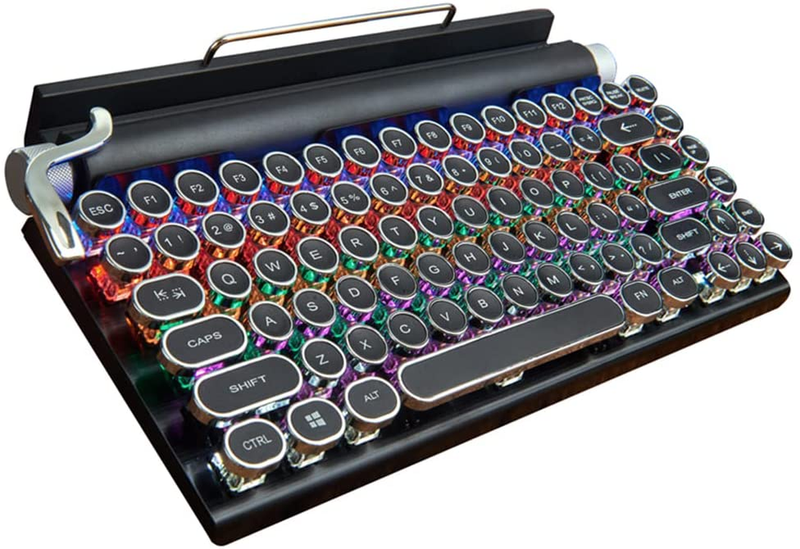 Typewriter-Style Retro Mechanical Keyboard LED Backlight 83 Keys Bluetooth 5.0 B
