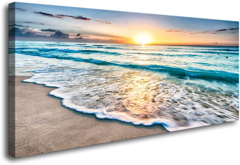 絵画 Sunset Bathtime Wall Murals Watercolor Rainbow sunset on the beach Nr
