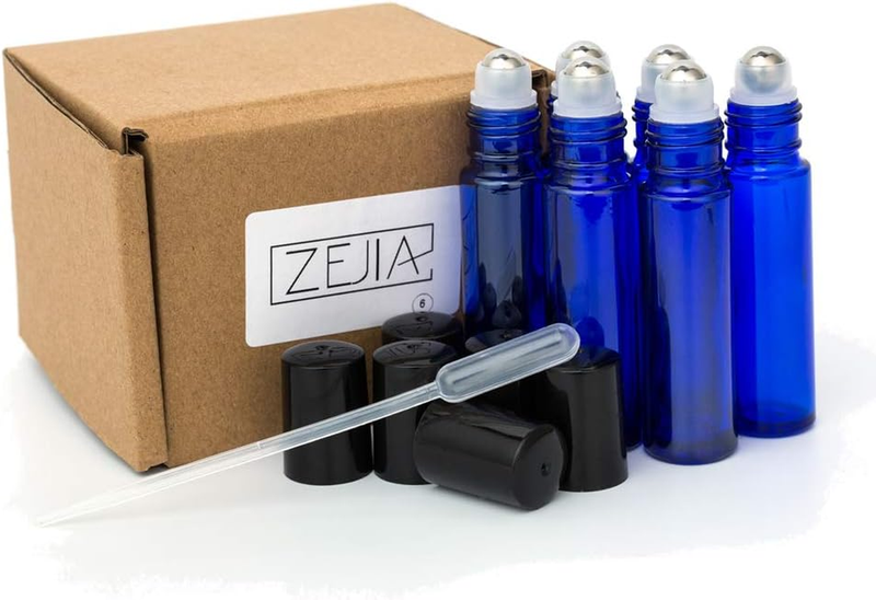 10Ml Roller Bottles for Essential Oils, 6 Pack Roll on Bottles, Cobalt Blue Thic