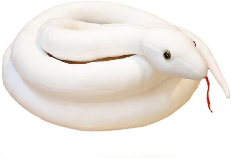 OUKEYI Giant Snake Teddy Stuffed Animal, 79Inch /200Cm White Snake Plushtoy Stuf