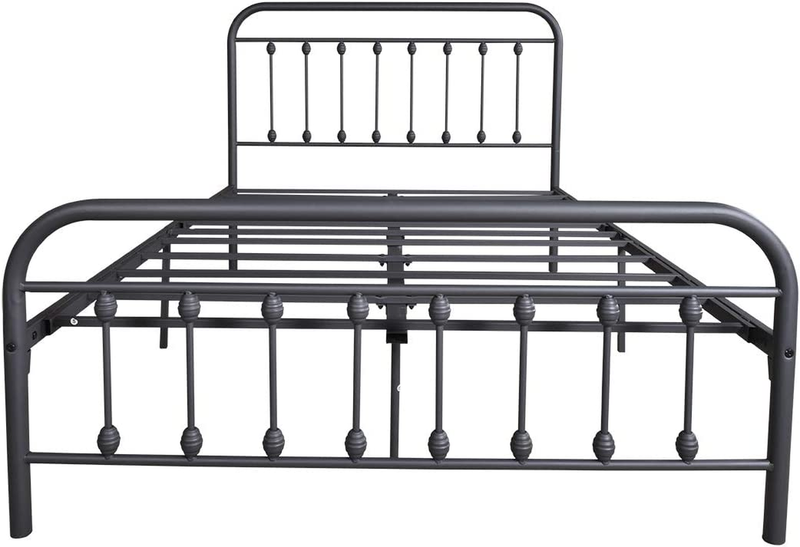 Metal Queen Bed Frame with Headboard and Footboard Farmhouse Platform Bed Frame