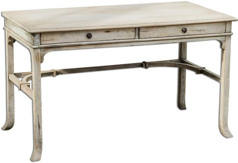 Bridgely Aged Writing Desk, White