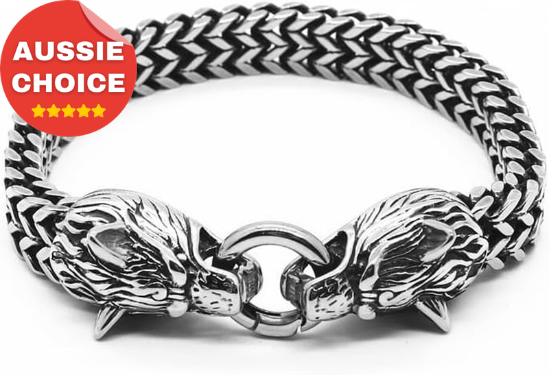 Titanium Steel Wolf Skull Chain Bracelet Jewelry for Men Stylish Accessories