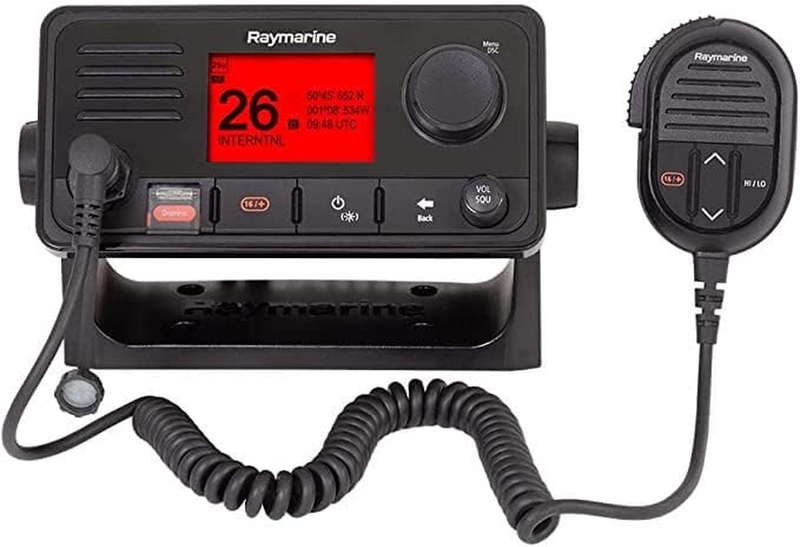 E70517, Ray73 Marine VHF Radio with Hailer and GPS, Black, Small