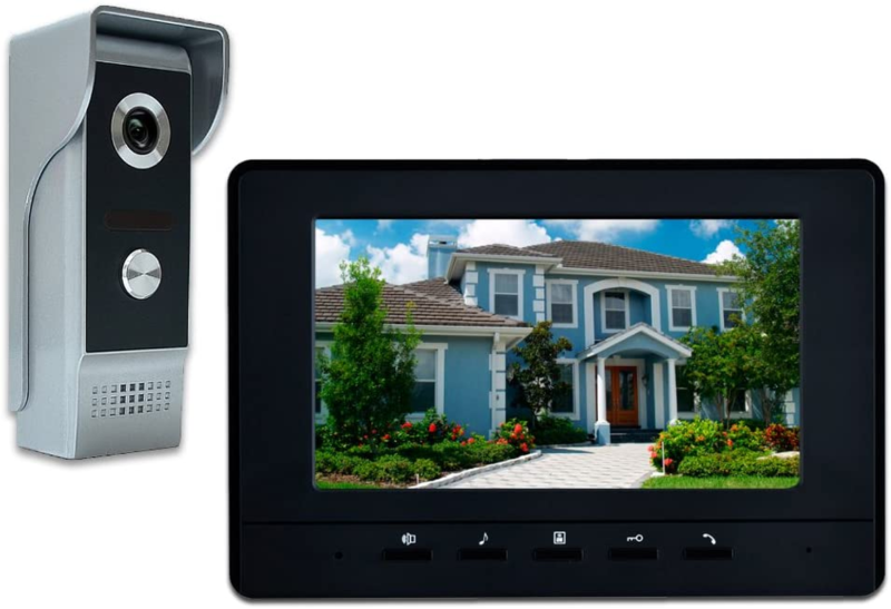 Wired Video Intercom System, 7 Inches Video Doorbell Door Phone System, HD Camera Kits Support Unlock, Monitoring, Dual-Way Intercom for Villa Home Office Apartment
