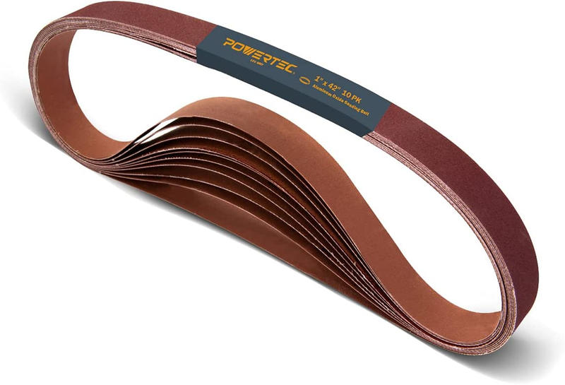POWERTEC 414212A 1 x 42″ Sanding Belts | 120 Grit Aluminum Oxide Sanding Belt...