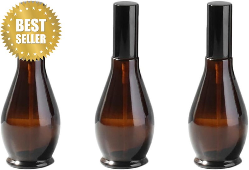 3Pcs 50Ml Amber Glass Spray Bottles - Uv-Protected Light-Proof Fine Mist Atomize