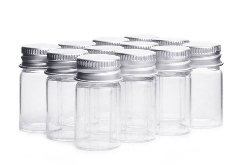 With Aluminum Screw Caps - Clear