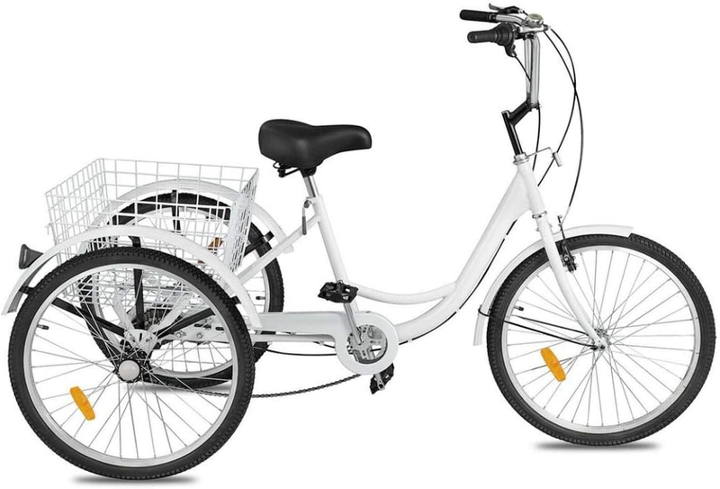 24" With Basket, 3 Wheels Cruise Trike, 1/7 Speed 3-wheel F