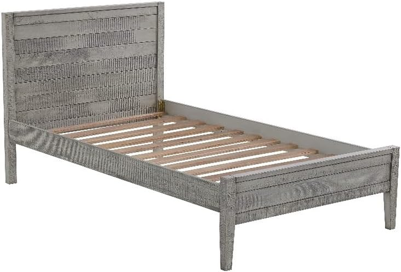 Windsor Panel Wood Twin Bed Driftwood Finish, Great for Your Kid'S Bedroom, Stan