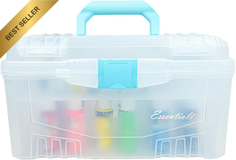 Twin Top Storage Box with Aqua Accents