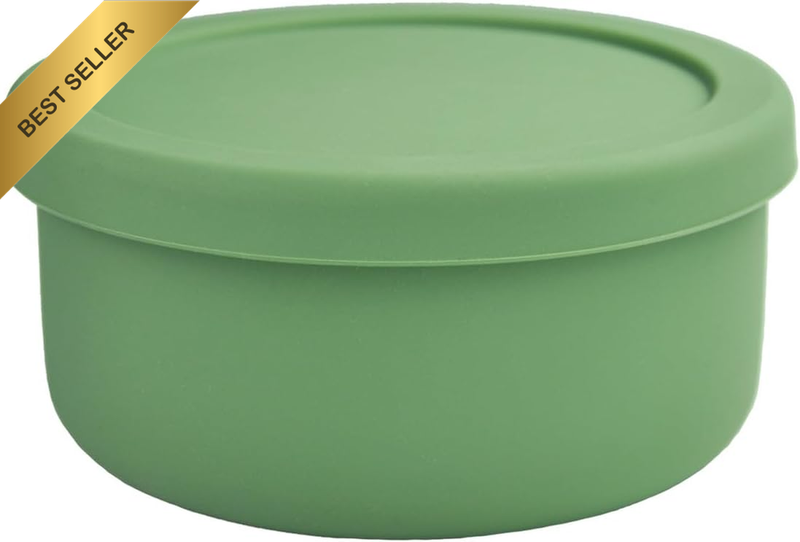 Silicone Food Storage Containers,Round Bowls with Lids - Meal Prep Containers fo