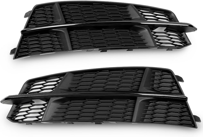 Front Bumper Fog Light Cover Grille Pair Black for 2015-2018 Audi A6 C7 S-Line