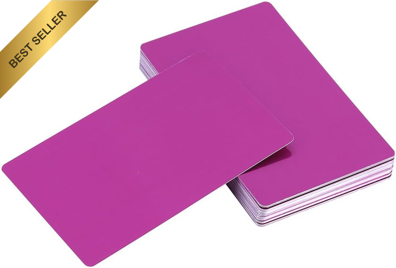 Sublimation Metal Business Cards, 50 Pieces, Silver Aluminium Alloy, 86 X 54 X 0