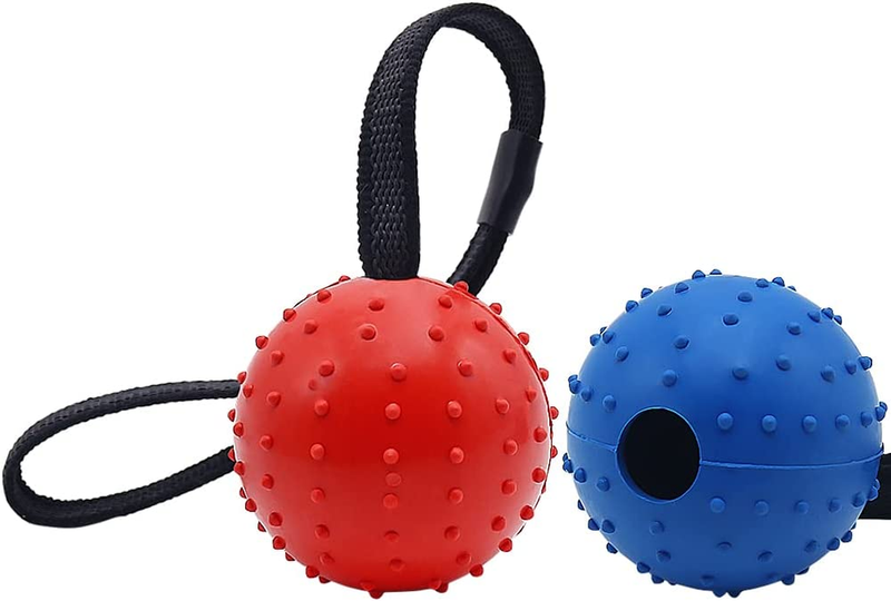 Dog Ball on a Rope, 2 Pack Natural Interactive Rubber Ball f
