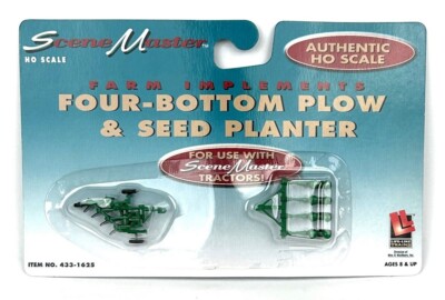 Life-Like Scene Master 433-1625 1:87 HO Scale Four-Bottom Plow & Seed Planter