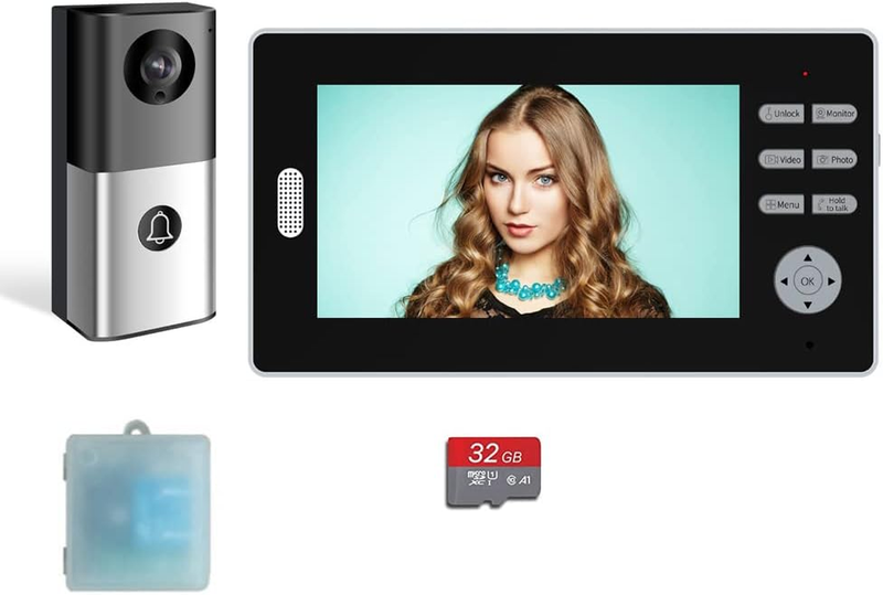 Wireless Video Doorbell Intercom with Monitor System,Non WIF