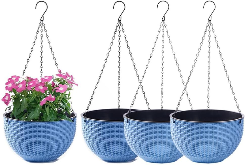 4 Pack Hanging Basket, Hanging Planters for Outdoor, Plant & Flower Pot, Hanging