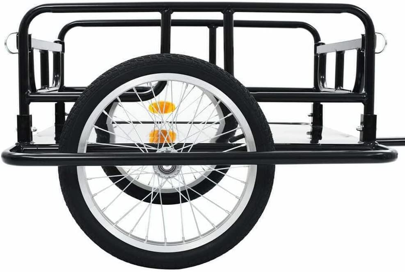 Foldable Cargo Bike Trailer Bicycle Cart Wagon Trailer W/Hitch, 110Lbs Max Load