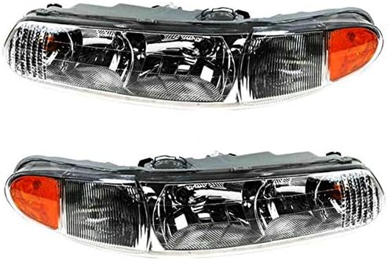 Set of 2 Headlight Assembly Compatible with 1997-2005 Buick Century