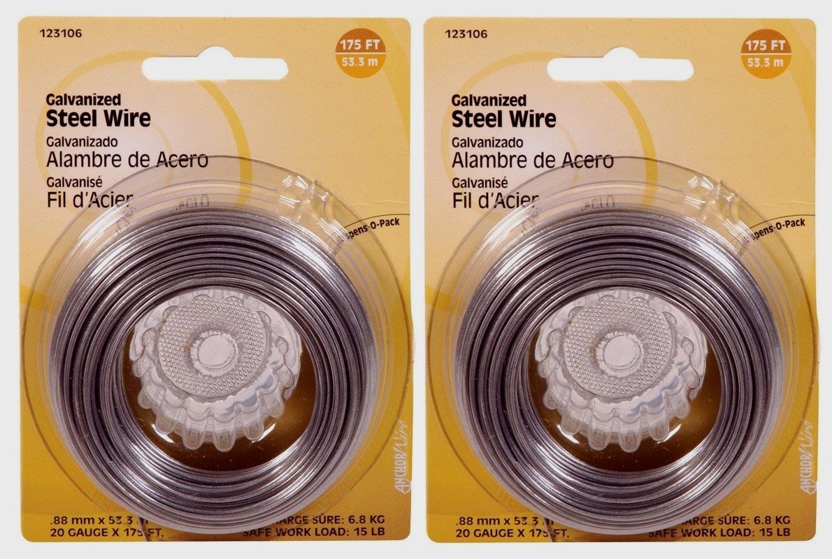 2 Hillman Steel Wire 175ft 20 Gauge Galvanized 15lb Crafts Pic...