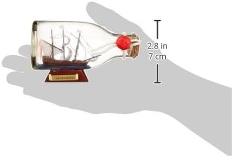 Hampton Nautical Santa Maria Ship in a Glass Bottle, 5", Brown