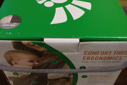 ergobaby Organic Cotton Fabric Baby Carrier - Dark Cocoa - New (open box) *Read*