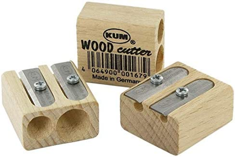 107.02.01 Wood 2-Hole Steel Blade Pencil Sharpener, Colors Vary