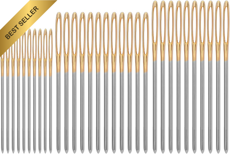 Metal Large Eye Blunt Sewing Needles, 30 Pcs Tapestry Sewing Needles for Finishi